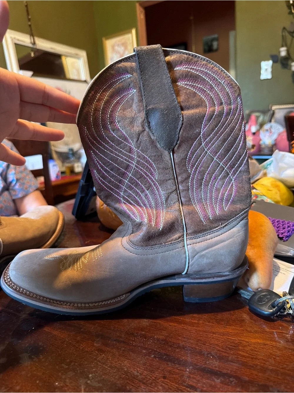 Tombstone Arena Queen Leather Western Boots 8.5